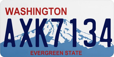 WA license plate AXK7134