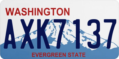 WA license plate AXK7137