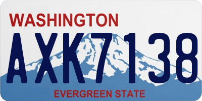 WA license plate AXK7138