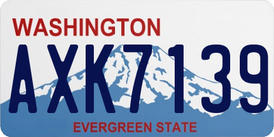 WA license plate AXK7139