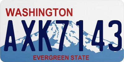 WA license plate AXK7143