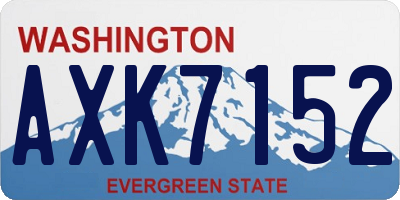 WA license plate AXK7152