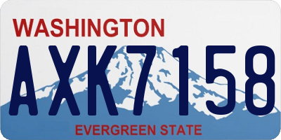 WA license plate AXK7158