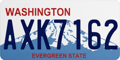 WA license plate AXK7162