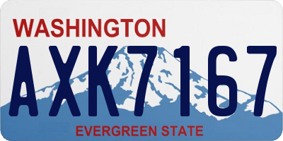 WA license plate AXK7167