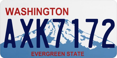 WA license plate AXK7172