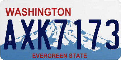 WA license plate AXK7173