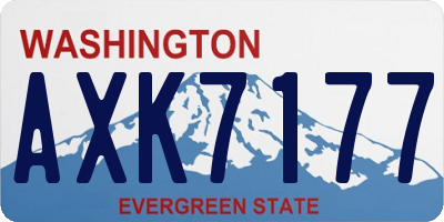 WA license plate AXK7177