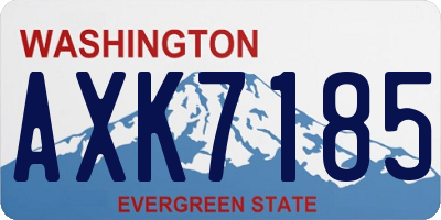WA license plate AXK7185