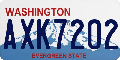 WA license plate AXK7202