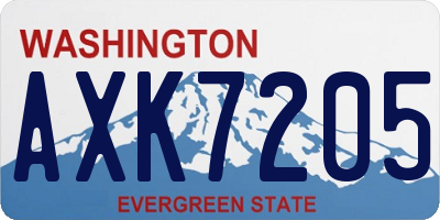 WA license plate AXK7205