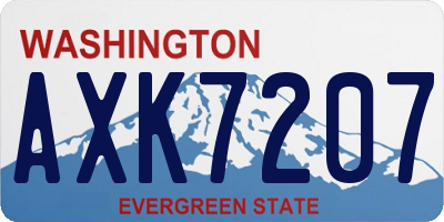 WA license plate AXK7207