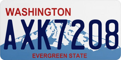 WA license plate AXK7208