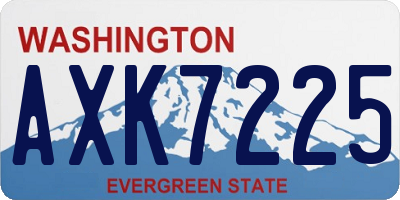 WA license plate AXK7225