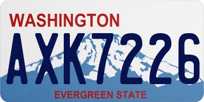 WA license plate AXK7226