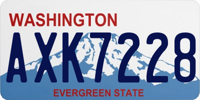 WA license plate AXK7228