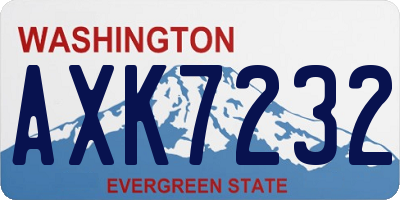 WA license plate AXK7232