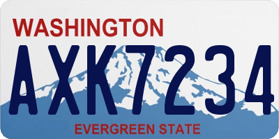 WA license plate AXK7234