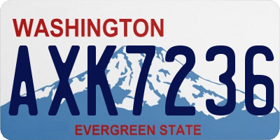 WA license plate AXK7236