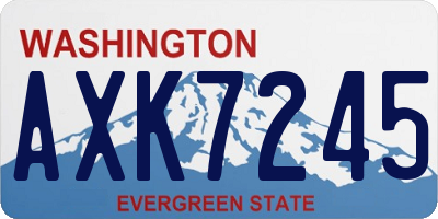WA license plate AXK7245