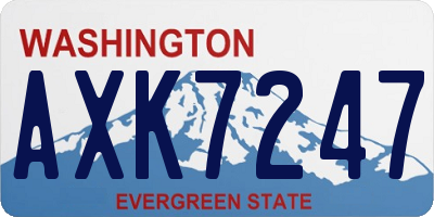 WA license plate AXK7247
