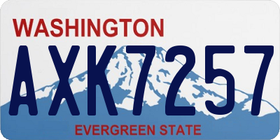 WA license plate AXK7257