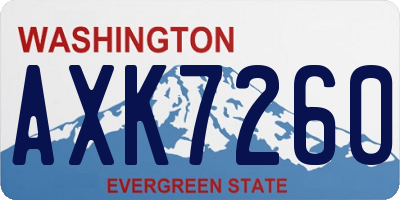 WA license plate AXK7260