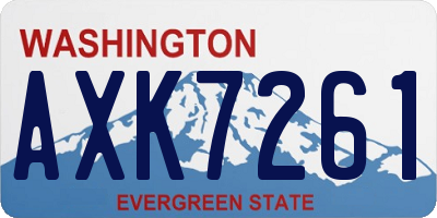 WA license plate AXK7261