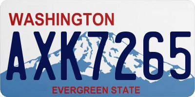 WA license plate AXK7265