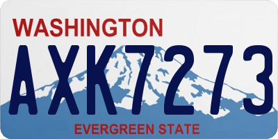 WA license plate AXK7273