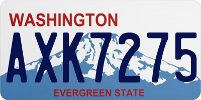 WA license plate AXK7275