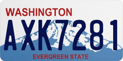 WA license plate AXK7281