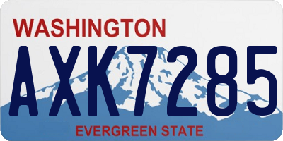 WA license plate AXK7285