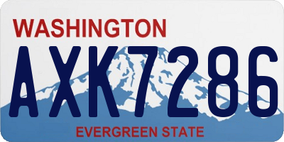 WA license plate AXK7286