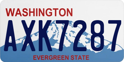 WA license plate AXK7287