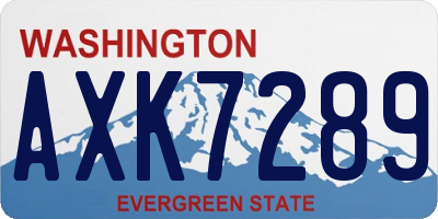 WA license plate AXK7289