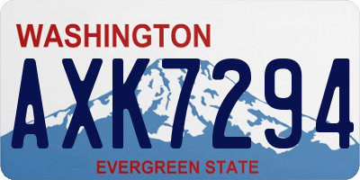 WA license plate AXK7294