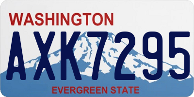 WA license plate AXK7295