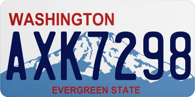 WA license plate AXK7298