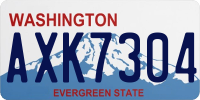 WA license plate AXK7304