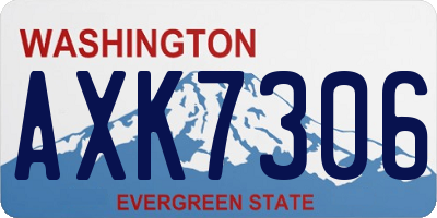WA license plate AXK7306