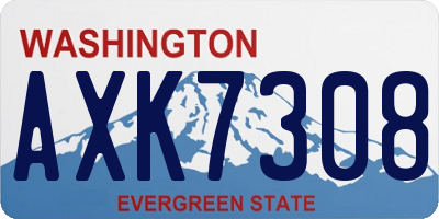 WA license plate AXK7308