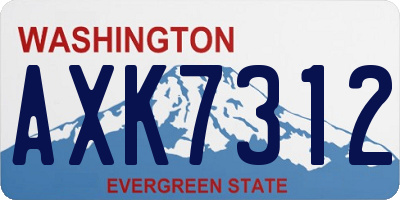 WA license plate AXK7312