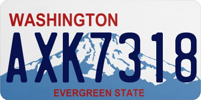 WA license plate AXK7318