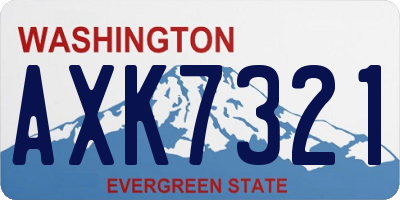 WA license plate AXK7321