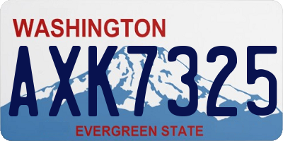 WA license plate AXK7325