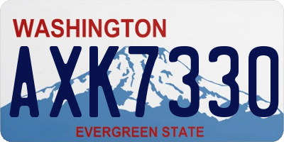 WA license plate AXK7330