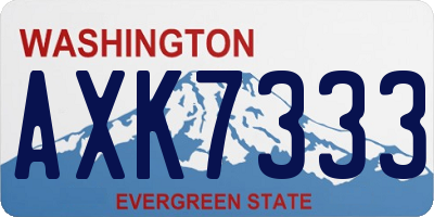 WA license plate AXK7333