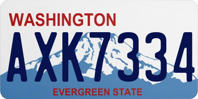 WA license plate AXK7334