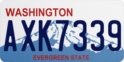 WA license plate AXK7339